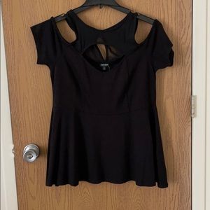 Black peplum top